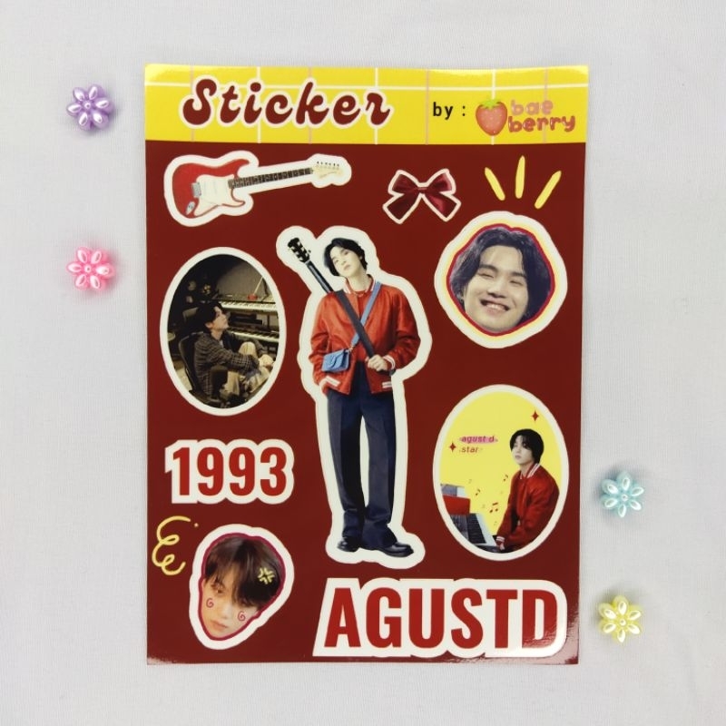 

stiker A5 glossy Beomgyu TXT dan Suga BTS