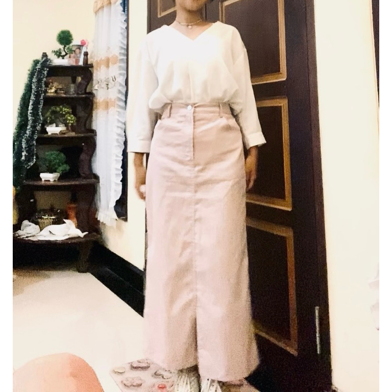 Preloved Rok Korean Midi Skirt Y2K (baca deskripsi)