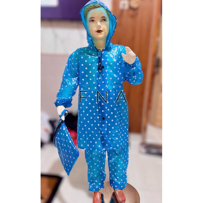 jas hujan anak laki laki dan perempuan satu set / jas hujan bahan tebal lentur