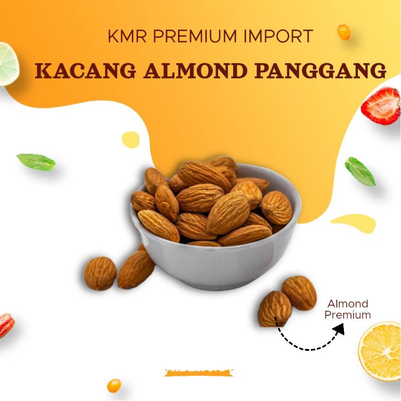 

READY Kacang almond Panggang Premium - Almond Utuh Panggang - Almond siap langsung dimakan