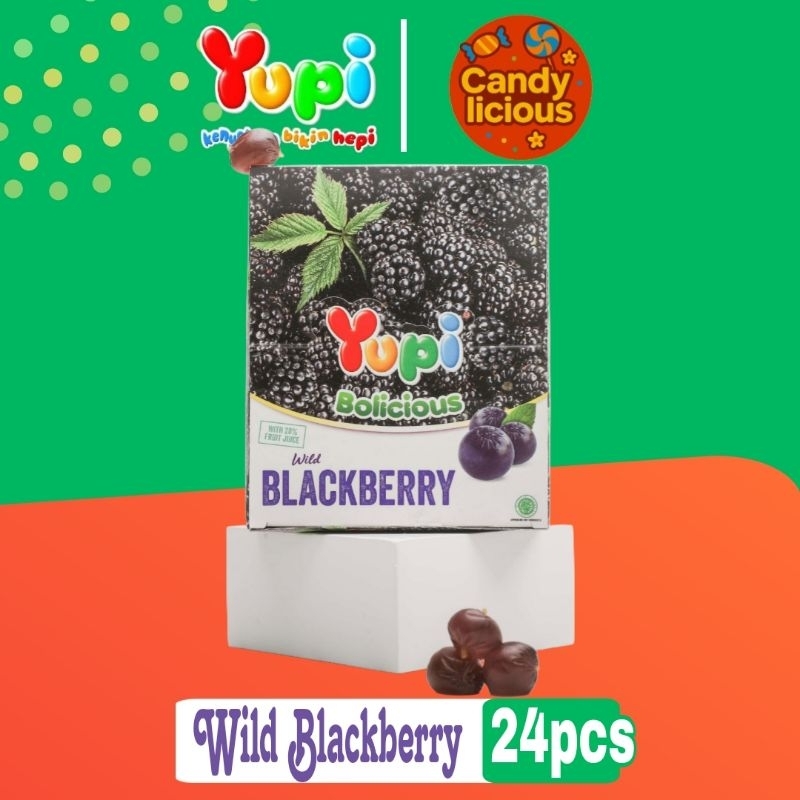 

Permen Yupi Bolicious Wild Blackberry Display Box isi 24pcs