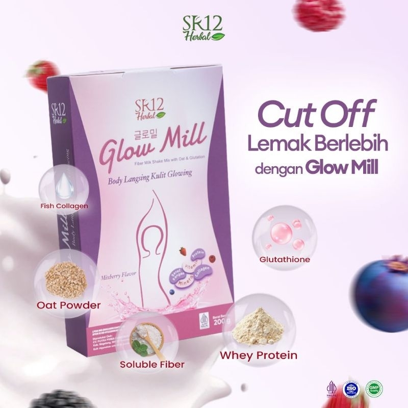 

glow mill [200gr] fiber milk shake with oat & flotation badan langsing kulit glowing