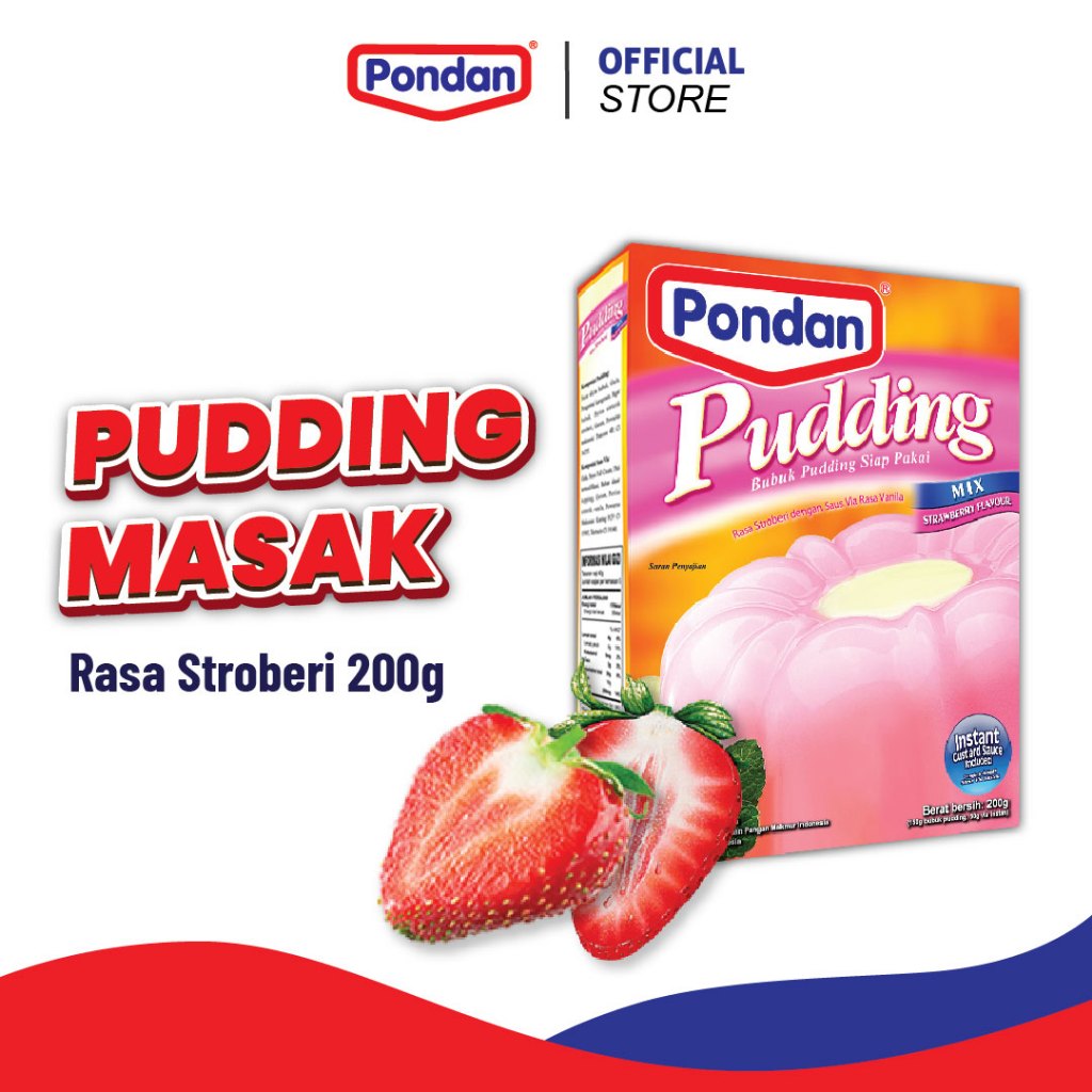 

(BUY 1 GET 1) Pondan Pudding Masak Strawberry 200g EXPIRED 2 Agustus 2025