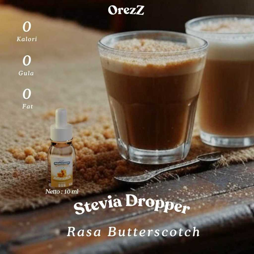 

Gula Stevia Dropper TETES SUGAR FREE rasa Butterscocth 10 mL Pemanis Stevia nol kalori diet keto
