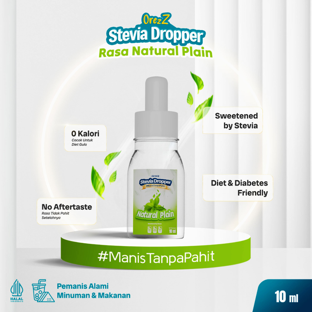 

Stevia Dropper TETES rasa PLAIN Nol Kalori 100% Natural Sweetener 10 ml Tetes Pemanis Alami Pengganti Gula