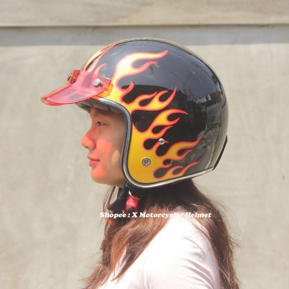 Helm Bogo Api SNI Original - Helm Motor Custom, Vespa