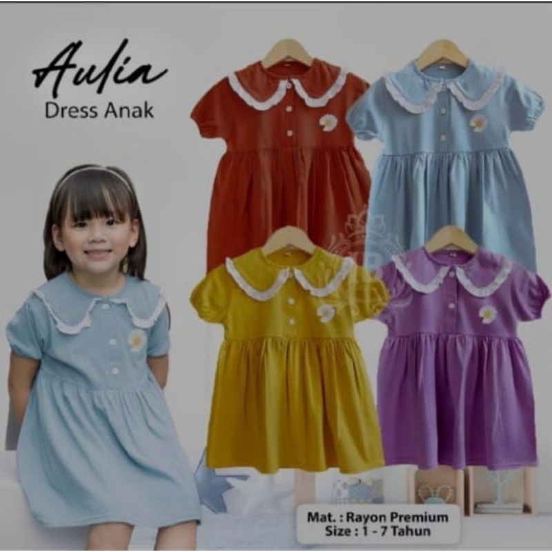aulia dress daster harian anak bahan rayon adem