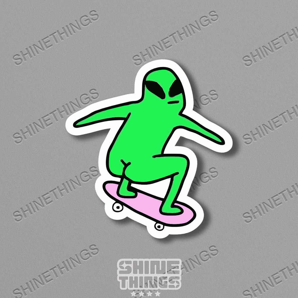 

[Stiker Satuan] stiker aesthetic ALIENSKATE || sticker aesthetic brand hypebeast ALIEN SKATE