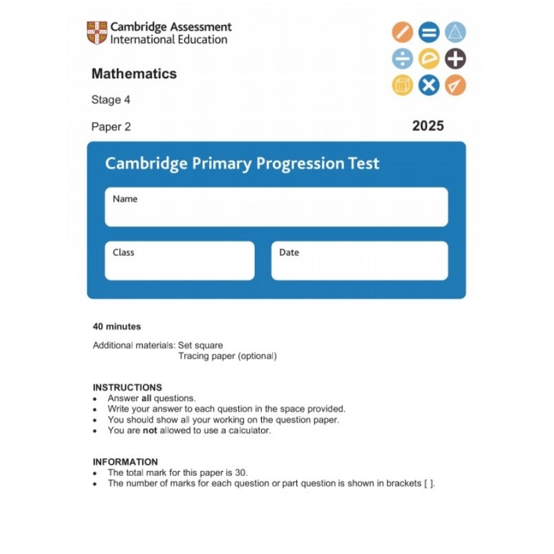 

[Hard copy] cambridge progression test stage 4 2022 2023 2024 2025