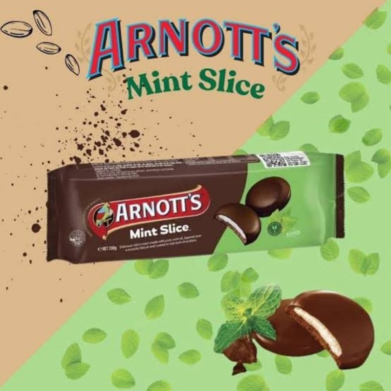 

[200gr] Arnott's Mint Slice - Arnotts Biskuit Lapis Rasa Cokelat Mints