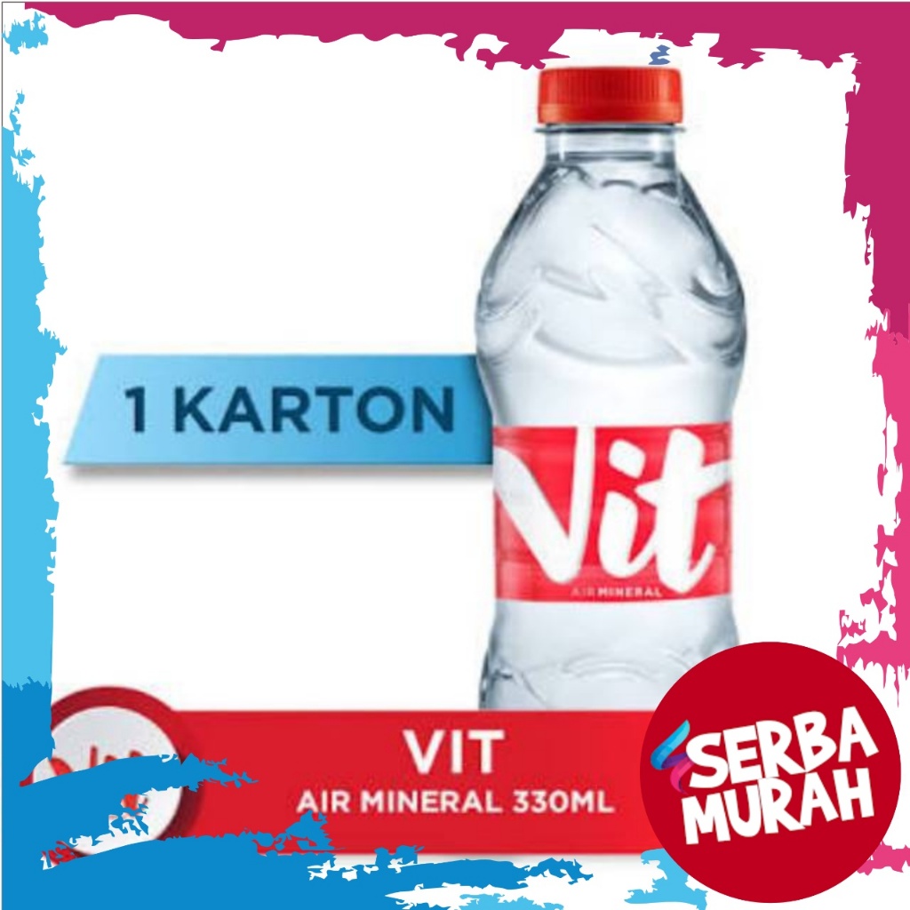 

KHUSUS INSTAN Vit Botol Mini Kecil 330ml 24pcs Air Mineral 1 dus kardus box