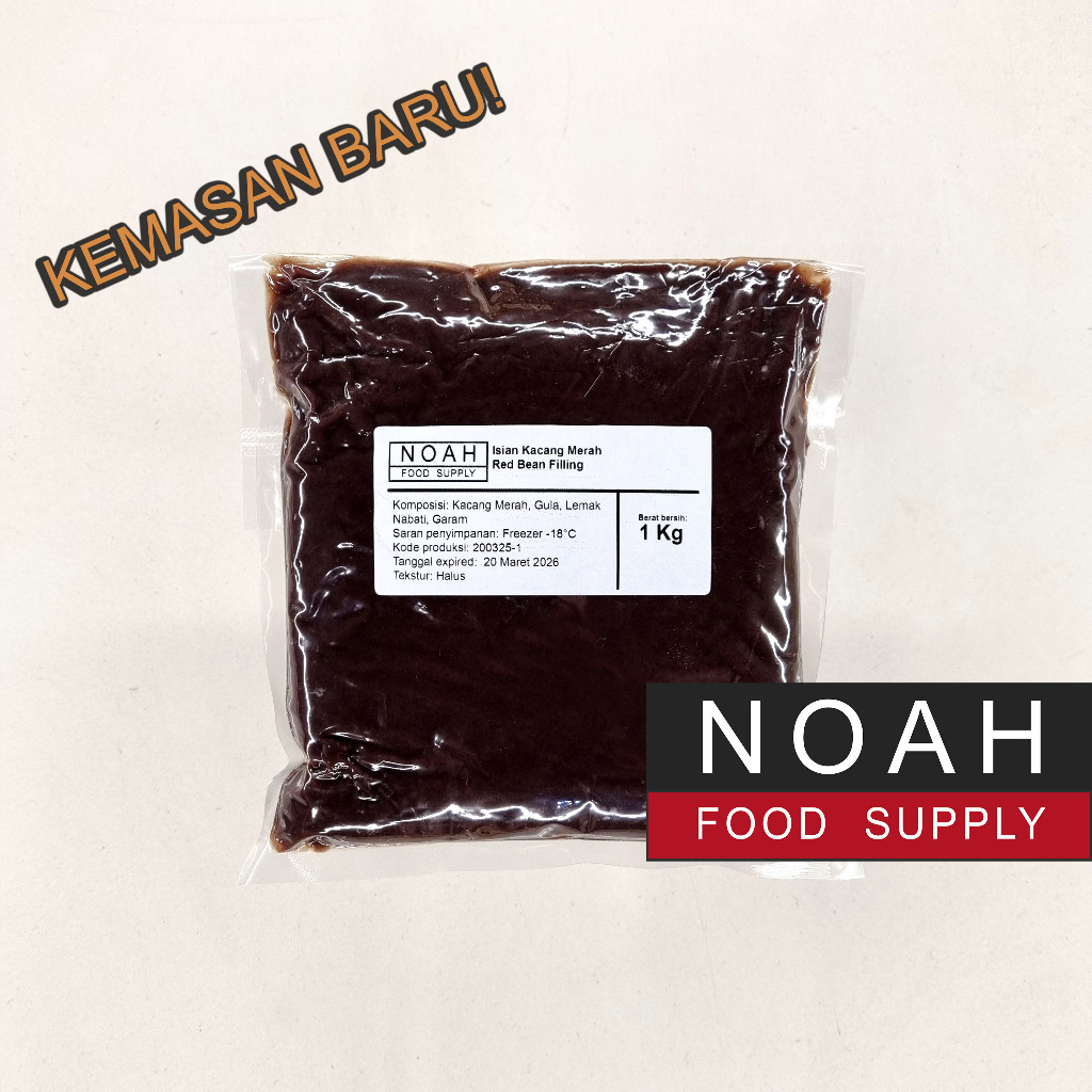 

FILLING KACANG MERAH VEGETARIAN 1KG VEGE RED BEAN PASTE 1 KG -ISIAN TAUSA TAOSA