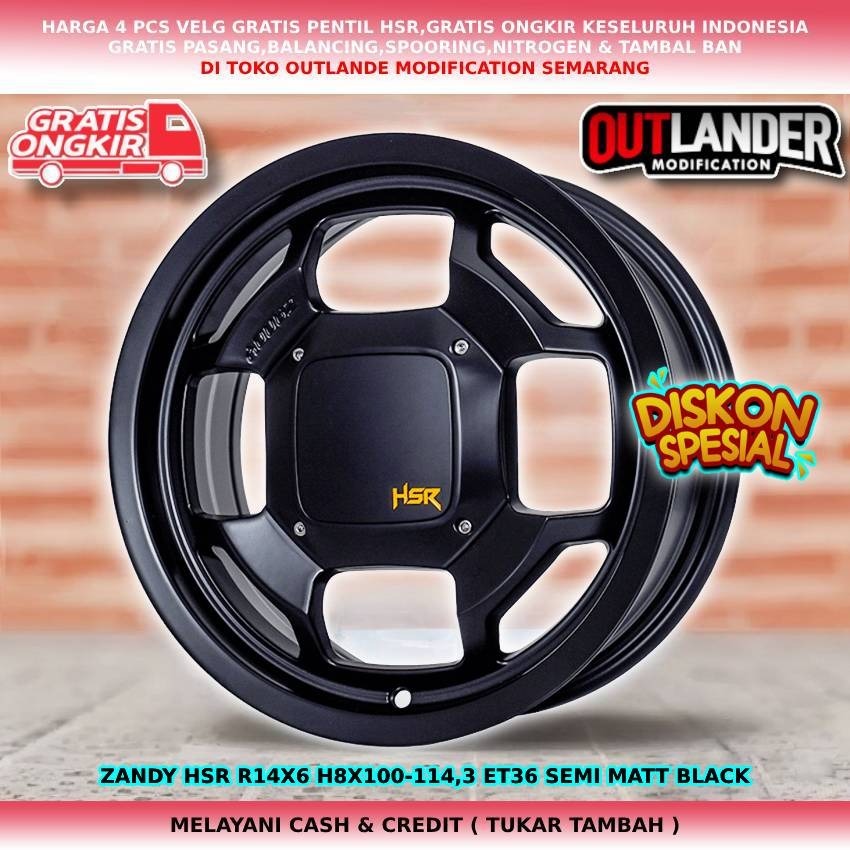 Velg racing mobil Kijang LGX| Veloz| Avanza| Triber dll velg hsr zandy R14