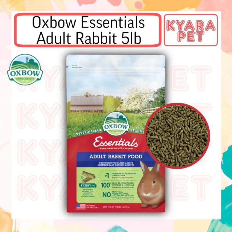 OXBOW ESSENTIALS ADULT RABBIT 5LB MAKANAN KELINCI PELET KELINCI KYARA PET