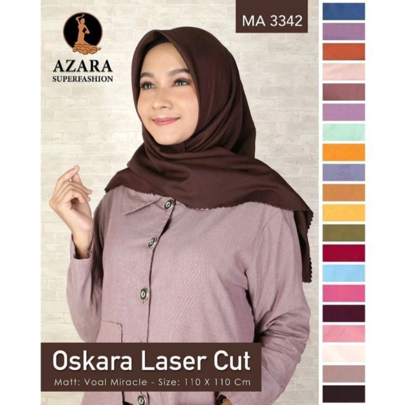 FREE POUCH Segiempat Laser Cut Oskara Azara Voal Miracle Plain Azara Superfashion