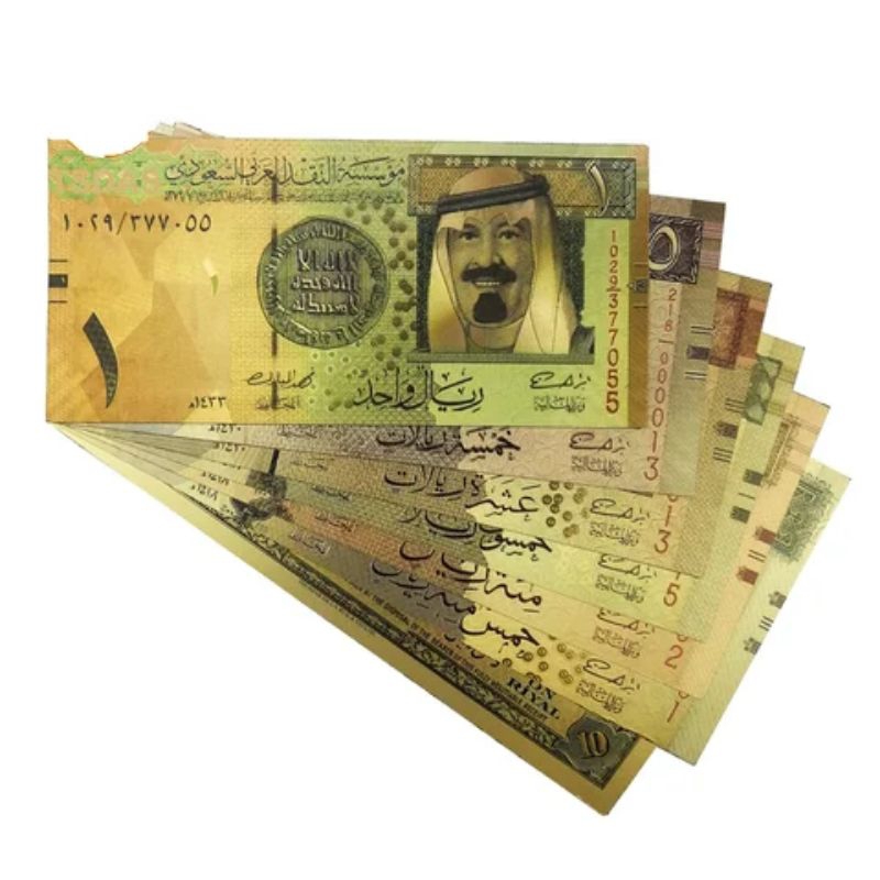 uang set gold foil arab saudi