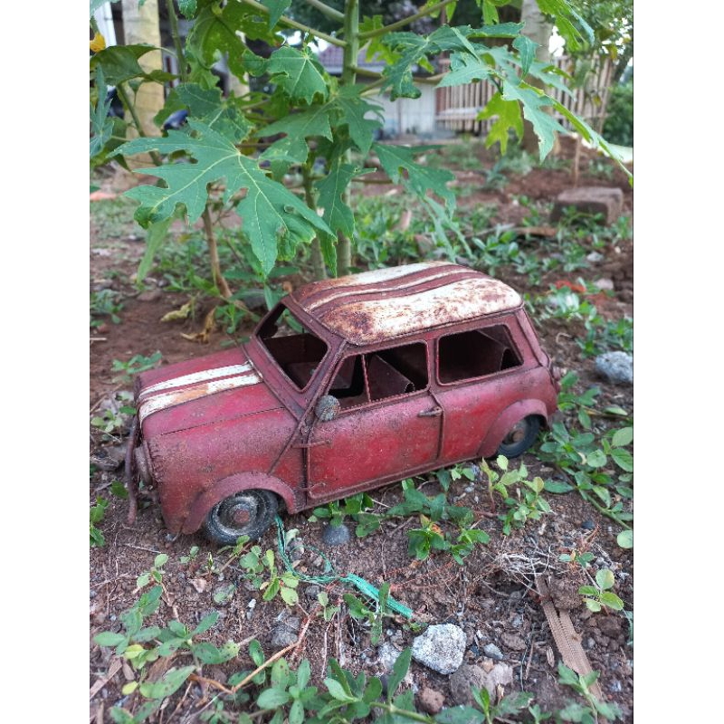 Die cast Tin toys mainan mobil kaleng MINI COOPER jadul