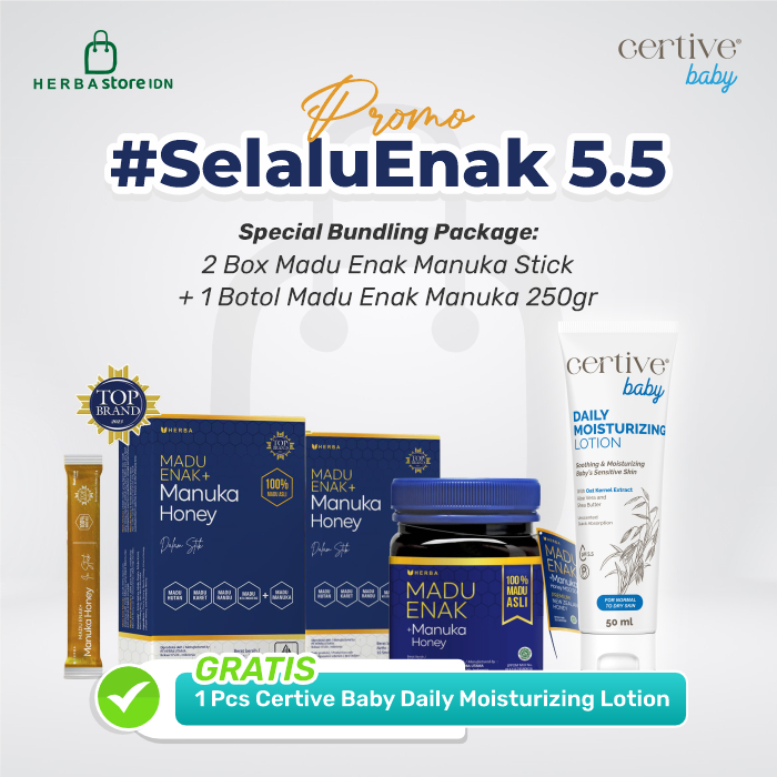 

[BUNDLING] Madu Enak Manuka MGO 250gr + Madu Enak Manuka Box isi 10 Stick FREE Moisturizing Lotion