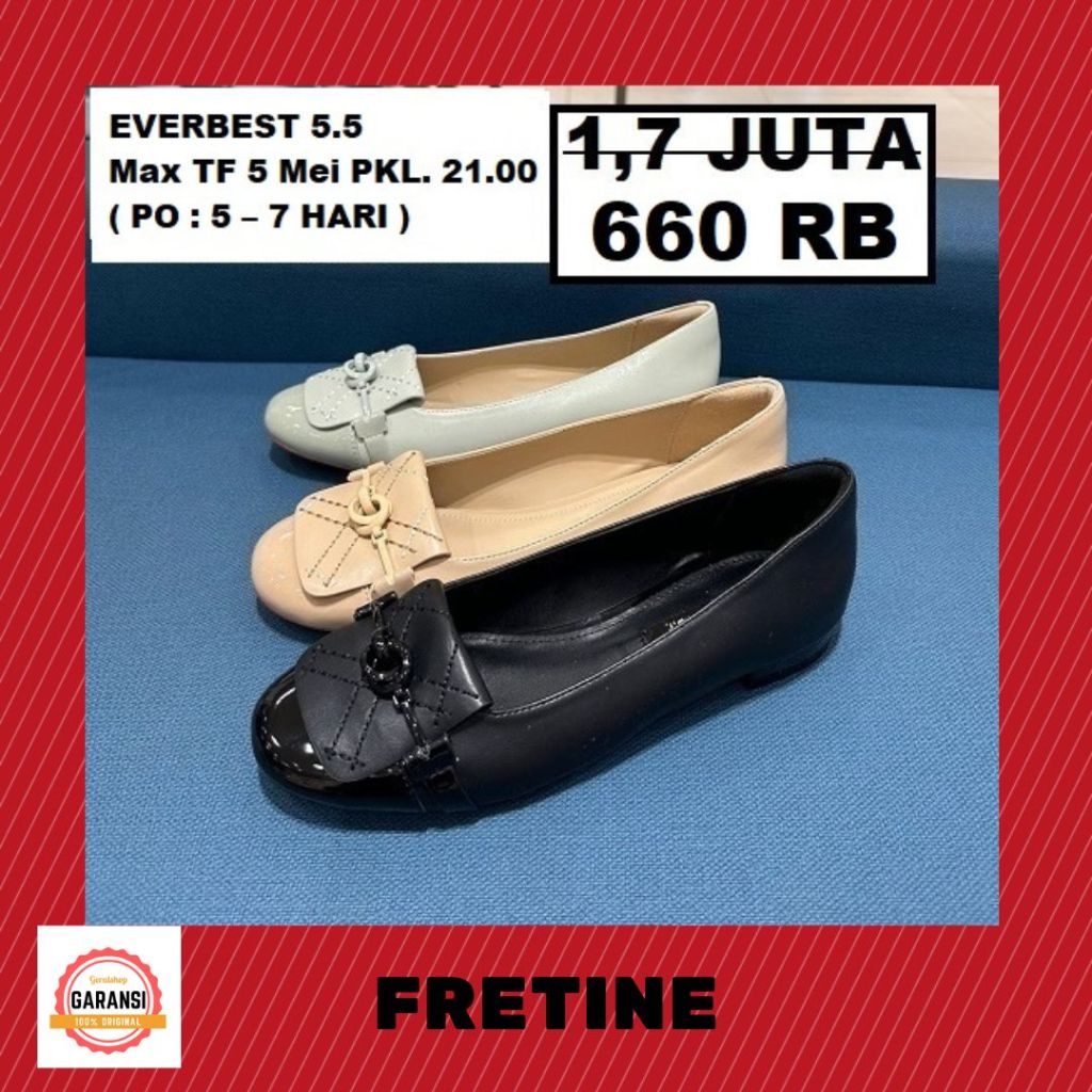 Sepatu wanita perempuan EVERBEST FRETINE flat shoes ORIGINAL 100%