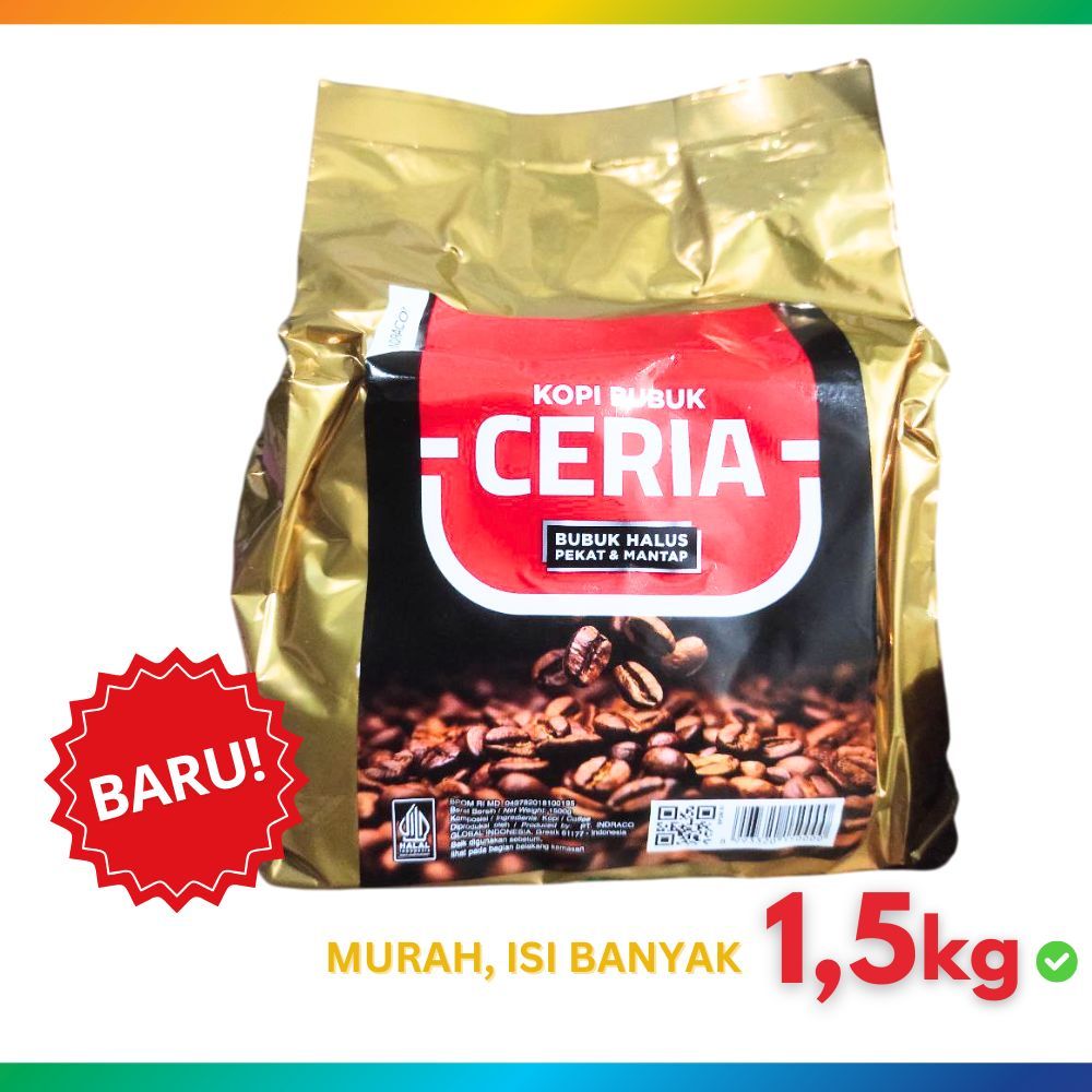 

Kopi Bubuk 1,5 kg Kopi Ceria Kopi Hitam untuk Warkop saingan Kopi Kemudi