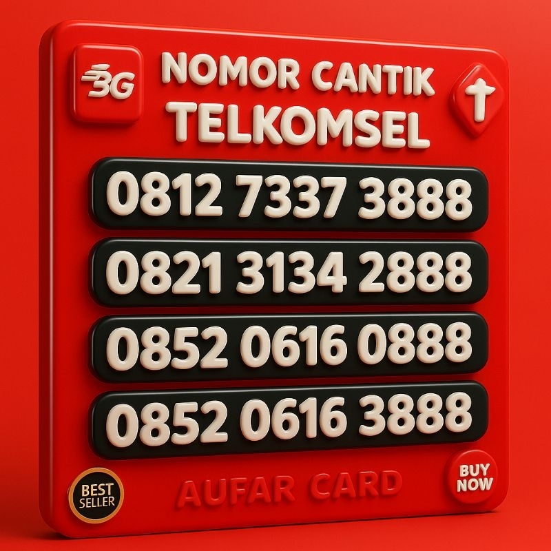 Nomor Cantik Telkomsel Simpati Kartu AS Triple 888  belakang 888 16888 3888 2888 0888
