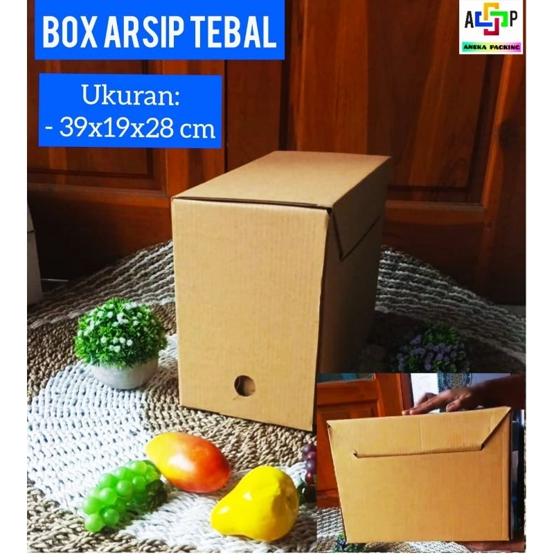 

Box Arsip Tebal 37,5x19x27,5 cm ( Lock Samping/Slip Samping)/Kardus arsip/ Box File/Document/Fille/arsip