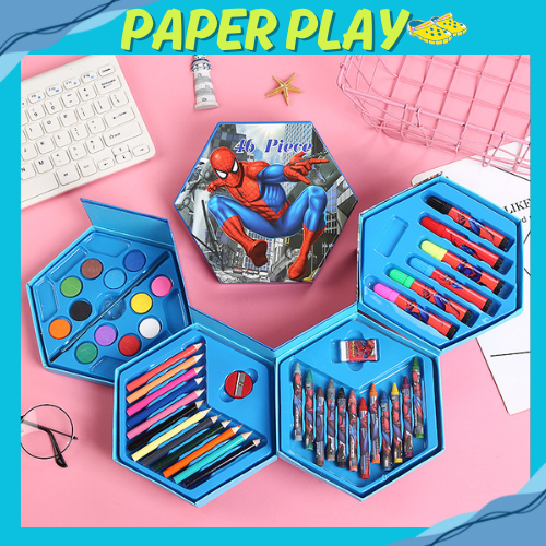 

PAPERPLAY Crayon Set Isi 46 Spidol Pensil Warna Cat Air Alat Lukis STY09