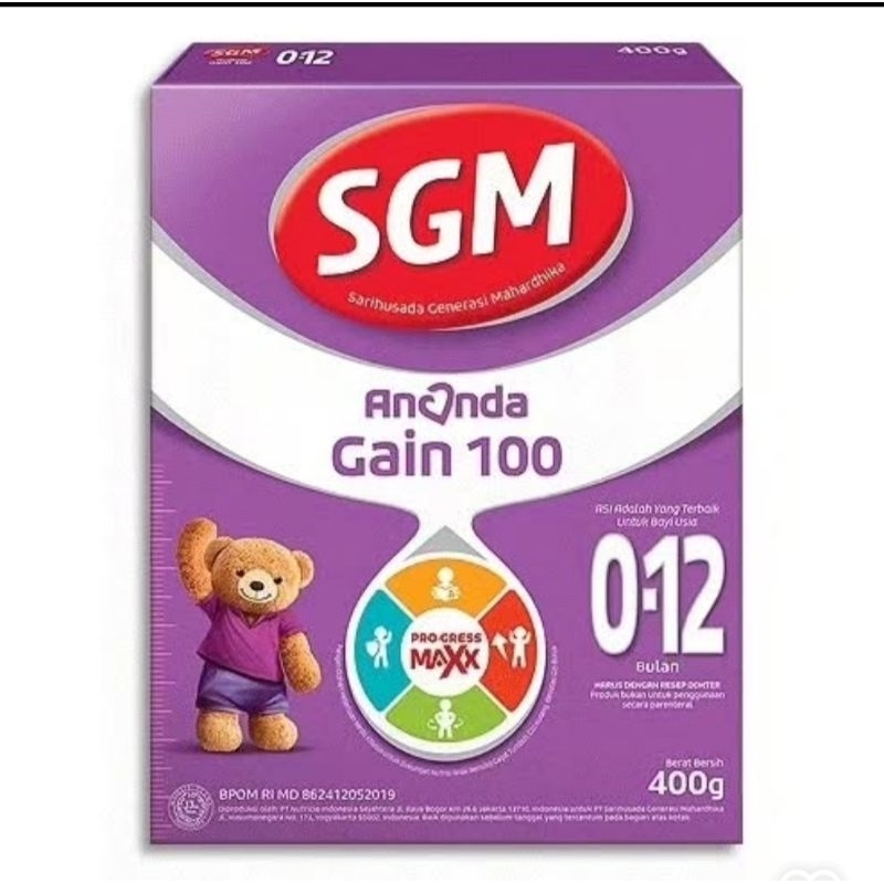 Susu SGM GAIN 100 0-12 Bulan 400 Gr Susu Tumbuh Kembang