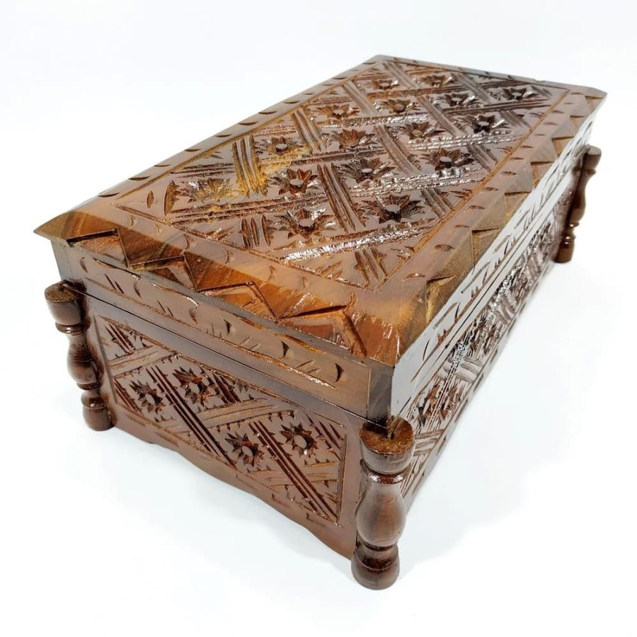 Kotak Box  Kayu Penyimpanan Perhiasan Kayu Jati Ukir