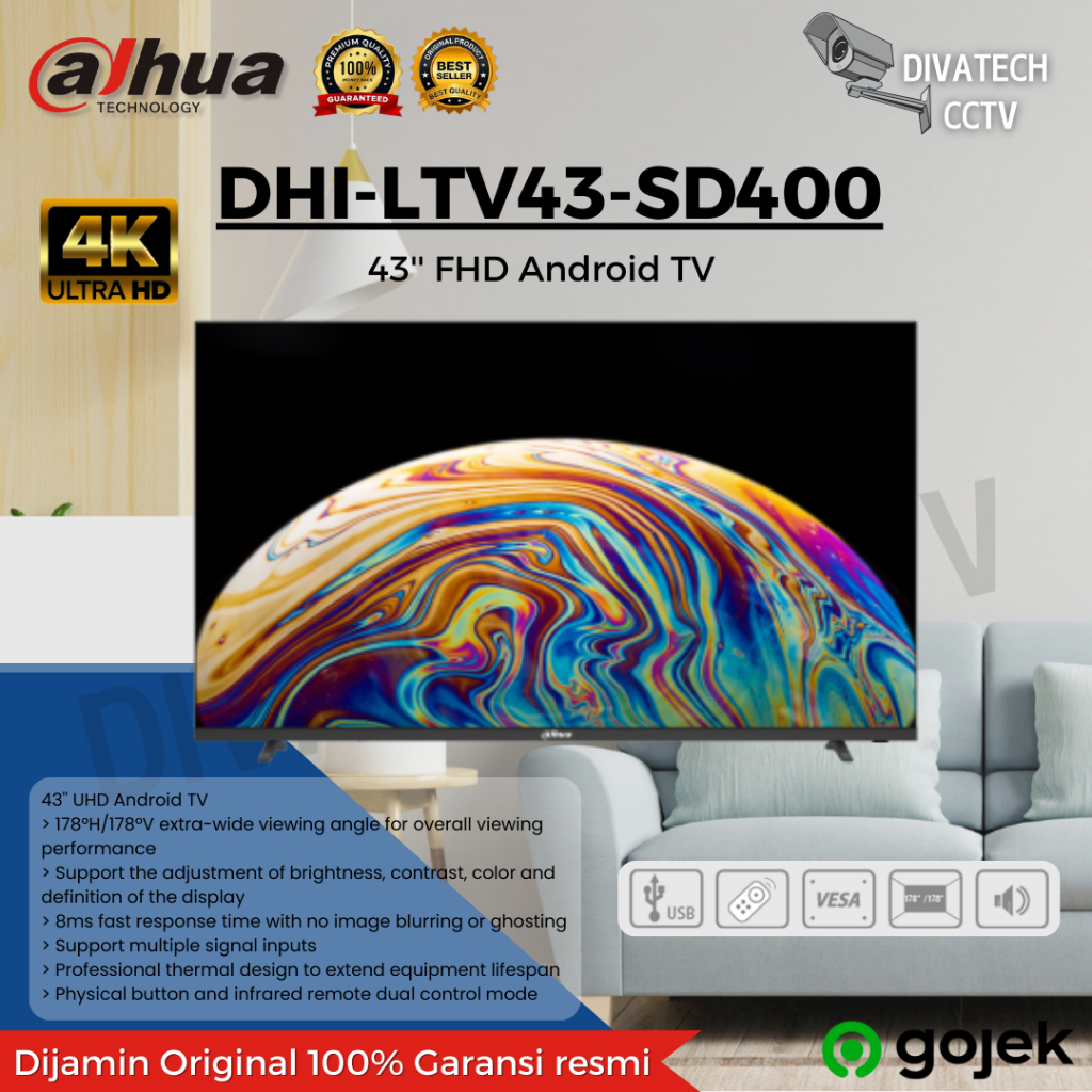 DAHUA TV DHI-LTV 43-SD400 43'' FHD Android TV - SMART TV ANDROID TV 4K 43 INCH