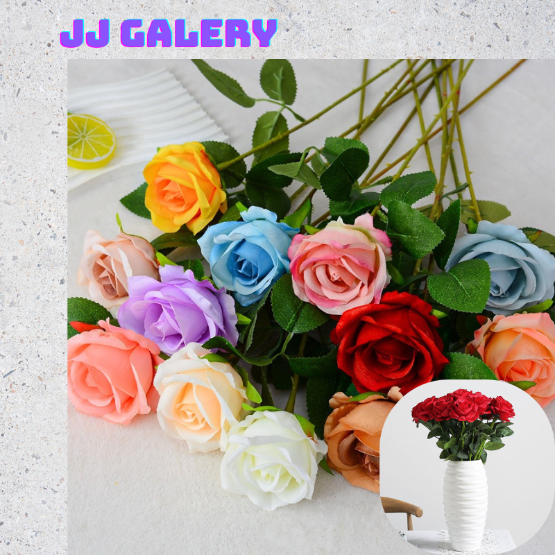 Buket Bunga Plastik Bunga Mawar 1 tangkai Bunga Artficial Rose Hias Dekorasi Buket Bouquet 1 Tangkai