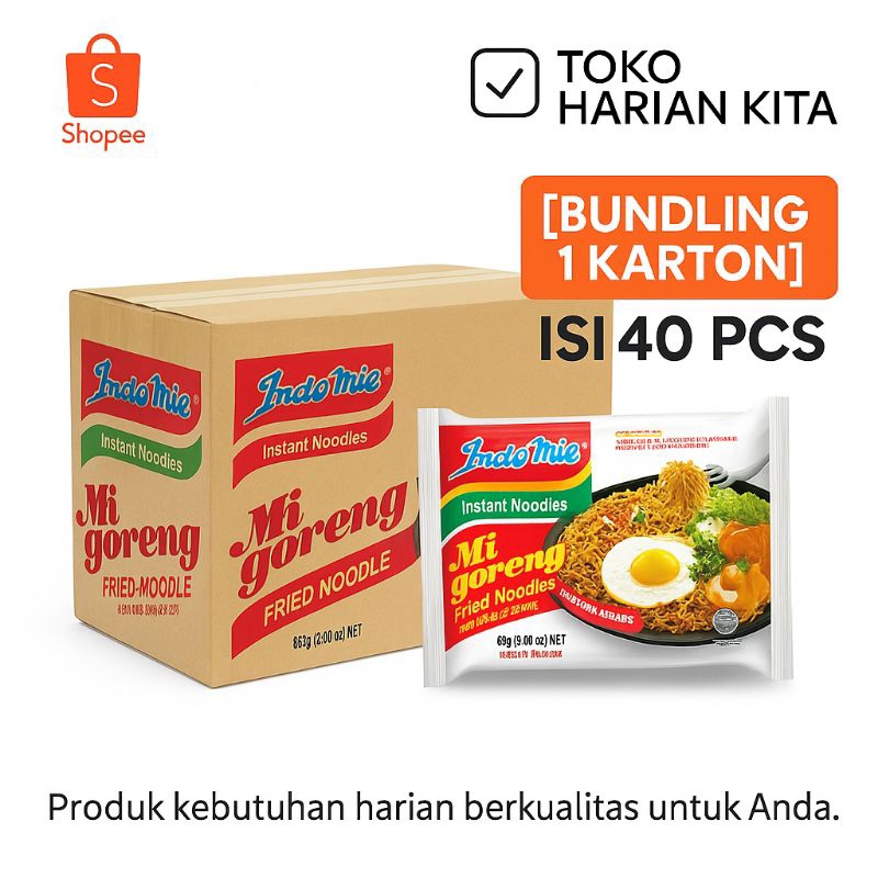 

[Bundling 1 Karton] Indomie Mi Goreng 85g - Isi 40 pcs | Harga Grosir Mie Instan Terlaris