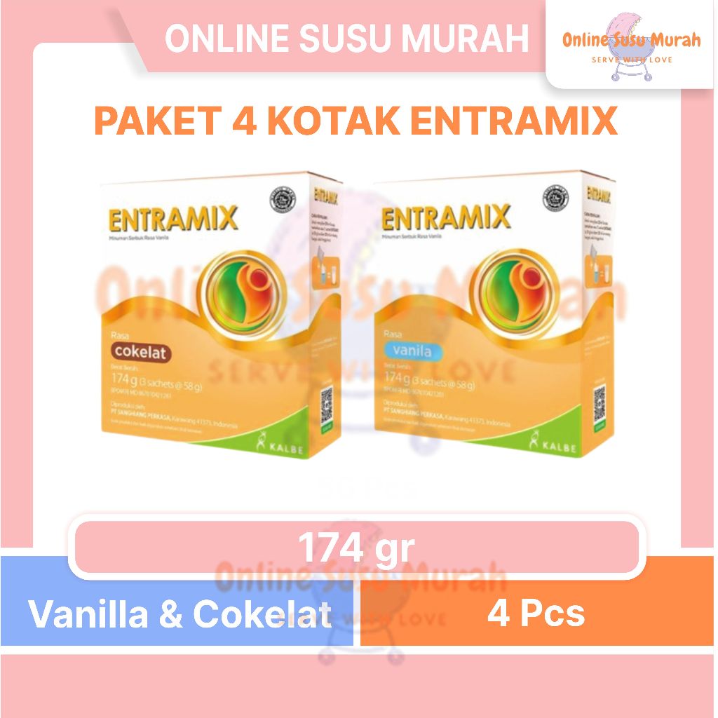 

ENTRAMIX PAKET 4 KOTAK VANILA COKLAT 174GR SUSU DEWASA 174 GR SSKD