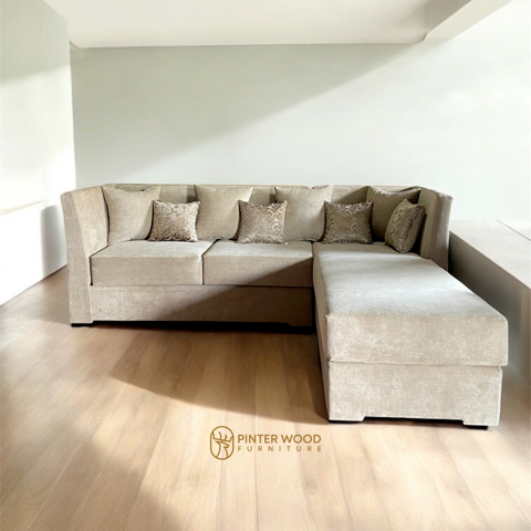 KURSI SOFA L RUANG TAMU | KURSI SOFA CANTIK FULL BUSA EMPUK