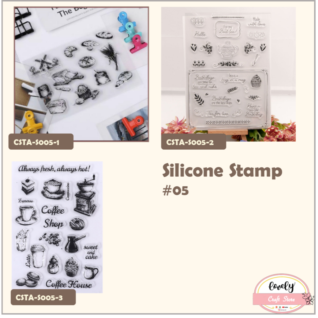 

LovelyCraftStore | S 05 Transparent Silicone rubber Clear Stamp ~ Stempel Silikon Transparan Baking untuk journal, cards, art craft, scrapbook