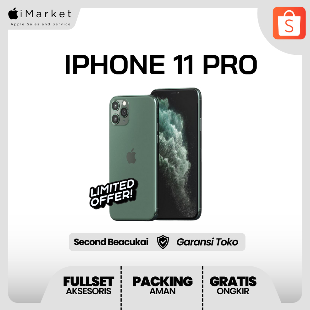 iPhone 11 Pro Second Beacukai Garansi IMEI Terdaftar Fullset 64 GB / 256 GB / 512 GB