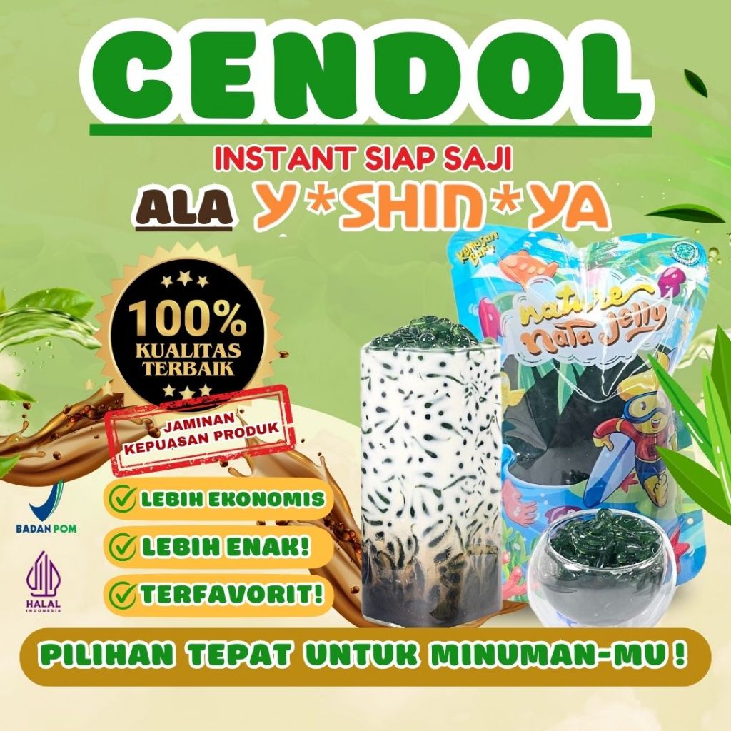 

Grass Jelly - Cincau Hitam Powder | Jelly Cendol Dawet Kecebong