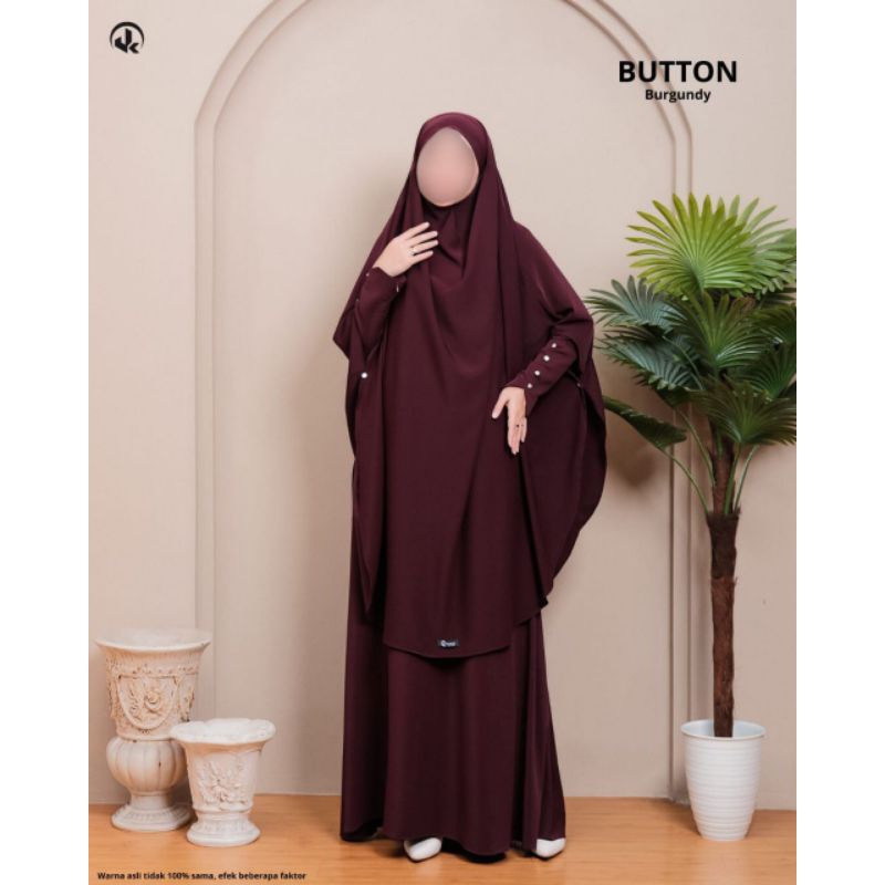 BUTTON GAMIS SYAR'I BAHAN ANTI UV SET JILBAB NONPET CUTTING U & semi V GAMIS COUPLE KOKO POLOS LENGA