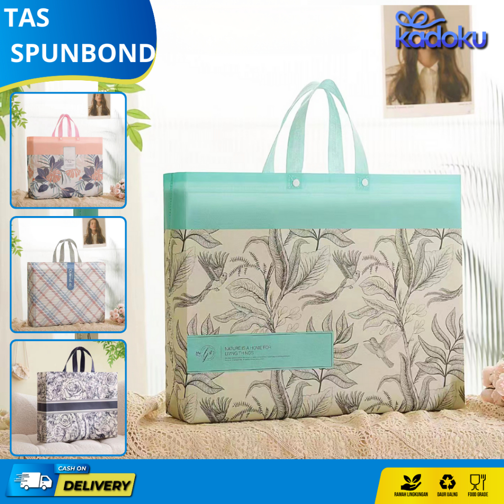 

Tas Belanja Jumbo / Tote Bag Spunbond Kain Motif Premium Kantong Jumbo Tas Kado Gift Sembako I AS18