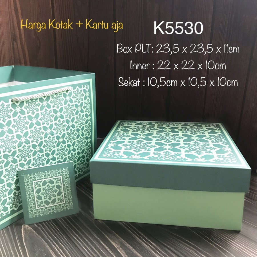 

TERMURAH Box Kotak Kue Cake Lebaran Dus Packaging Hampers Idul Fitri 22x22x10cm