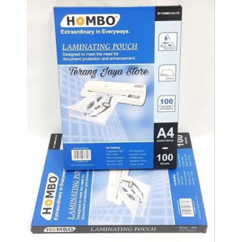 

plastik laminating hombo uk A4(harga per pack)