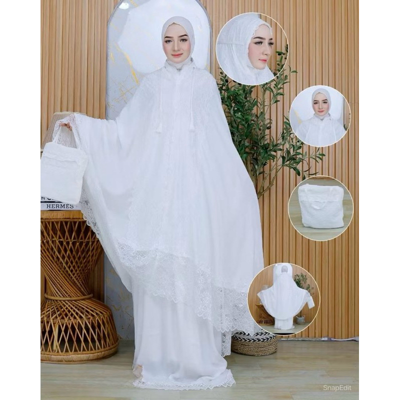 Mukena Santorini KD Mukena Santorini Full Renda Premium