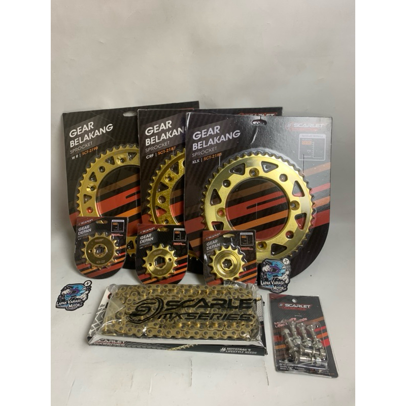 Paket Gear Set Crf 150 Gir Depan Belakang Scarlet Set Rantai scarlet Crf 150 Gear Crf Scarlet Not Ss