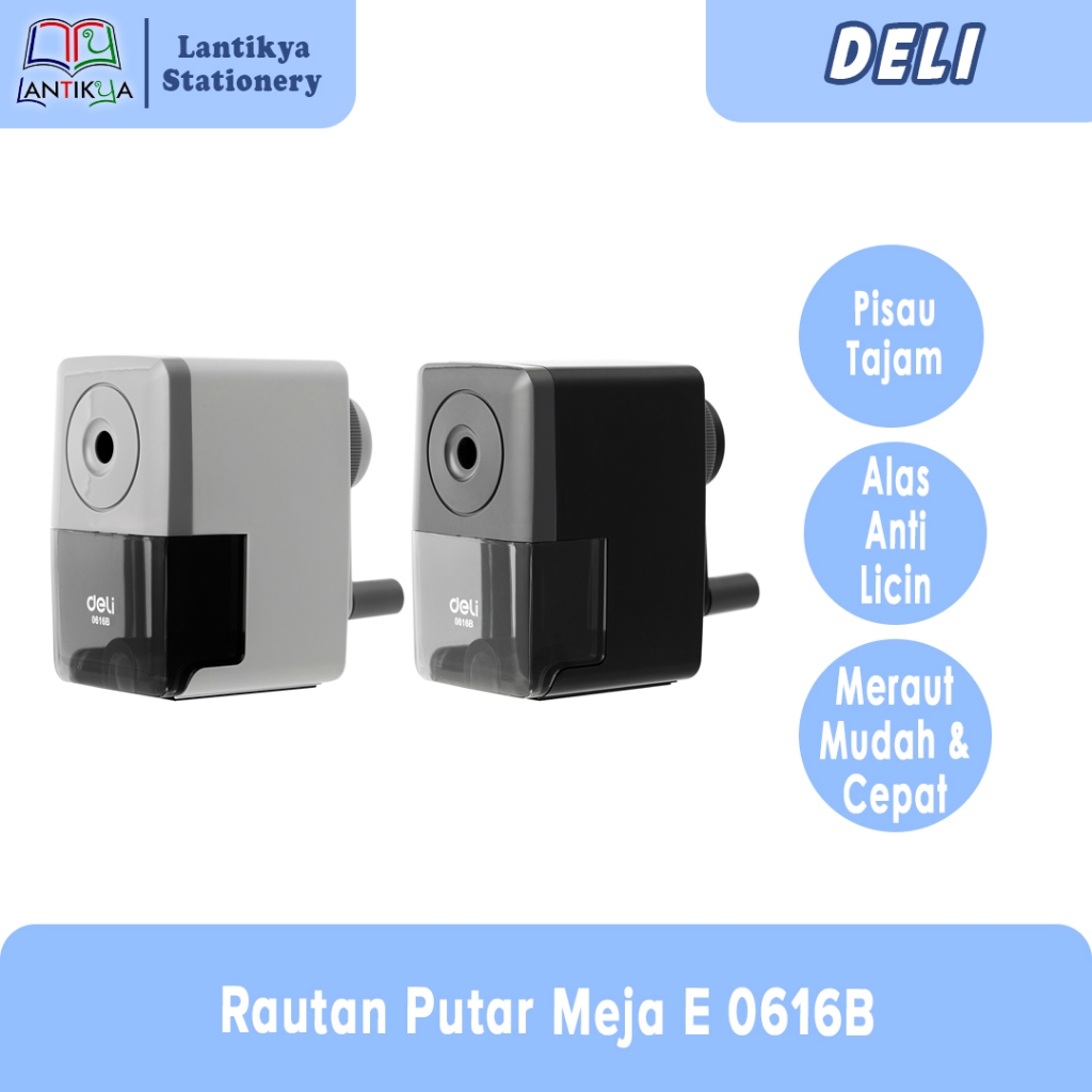 

Deli Rautan Pensil Putar / Rotary Shapener Alas Anti Slip E 0616B