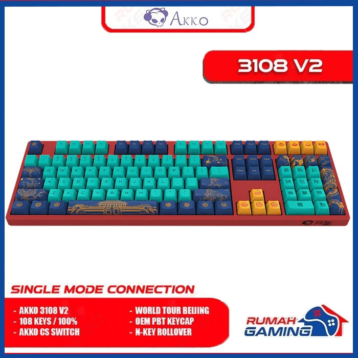 AKKO 3108 - V2 - 100% - Wired - Word Tour Beijing - Mechanical Keyboard