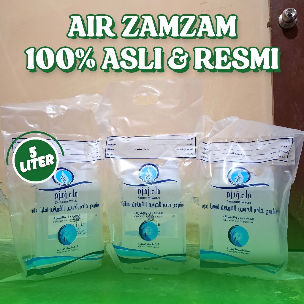 

Air Zamzam 5 Liter Tanpa Campuran/ Zamzam water/zamzam 5L/oleh oleh haji/oleh oleh umroh