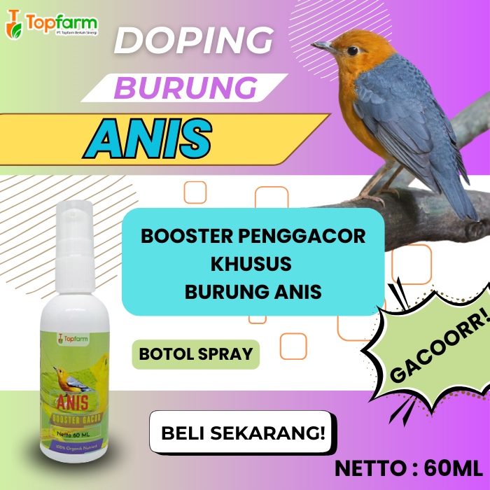 Vitamin Burung Anis Kembang 60ML/ Vitamin Burung Anis Cepat Gacor/ Doping Burung Anis Merah/ Penggac