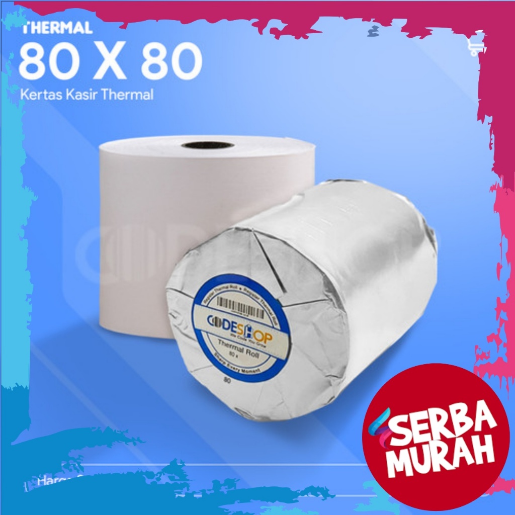 

Kertas Thermal Struk Kasir Paper Roll Termal 80mm 80x80 Printer