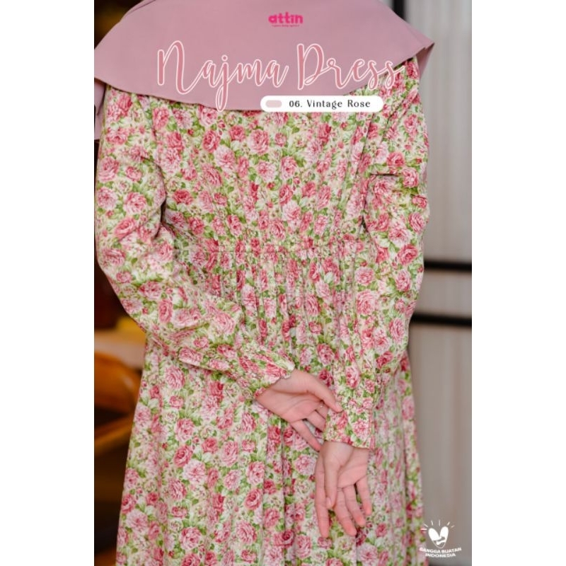 Attin Najma Dress by Attin original/gamis katun jepang tokai/Gamis katjep Murah/Best seller