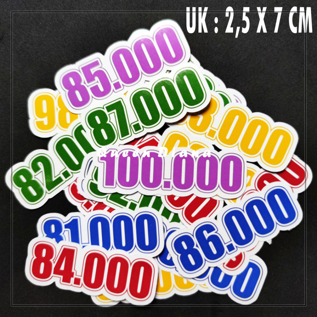 

stiker angka kelipatan 1000 warna warni glossy bisa pilih warna dan angka